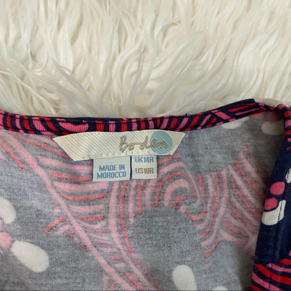 Boden Jersey Wrap Flower Printed Quarter Sleeve - Picture 3 of 5